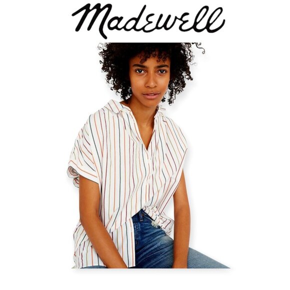 Madewell Central Oversized Sadie Stripe Shirt Small - Picture 1 of 12